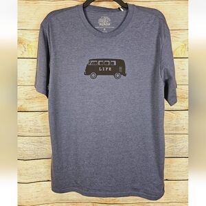 NWT PrAna Men's Journeyman T-Shirt Van Life Denim Blue Heather Size XL